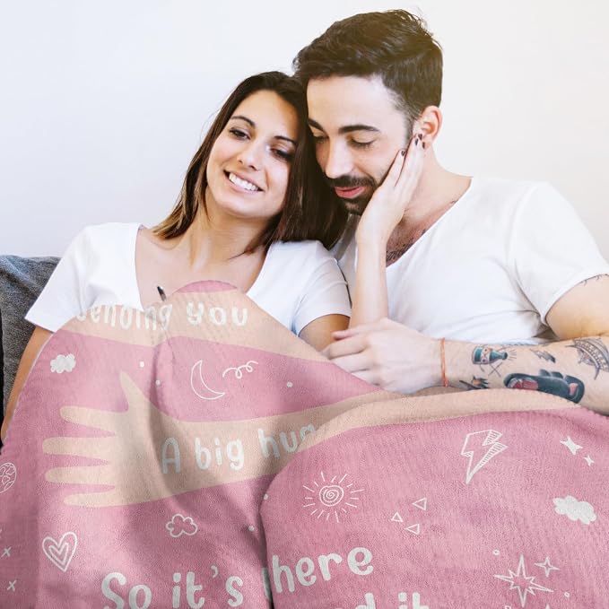 Get Well Gifts for Women, Hug/Healing Blanket | Thinking of You/Breast Cancer/Sympathy/After Surgery Gifts for Friends, Sister, Coworkers, Soft Throw Blankets 60'' x 80''