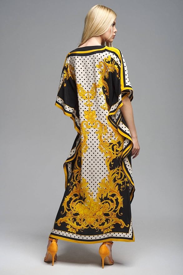 Venasha Womens Caftan Floral Print Kaftan Dress Short Sleeve Swimsuit Cover up Loungewear for Summer