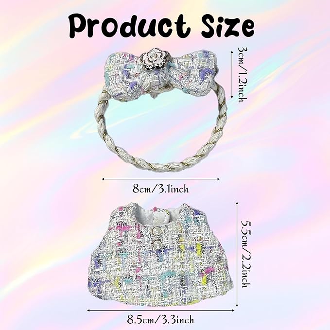 Clothes Fit for 17CM Doll, Fashion Doll Clothes Outfit Set Cute Theme Designer Toys Dress Accessories for Collector Fans Display (Florid White)