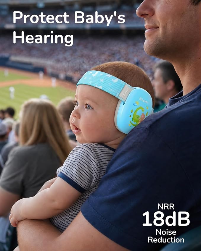 iClever Focus EM03 Baby Headphones for 3-36 Months, NRR 18dB