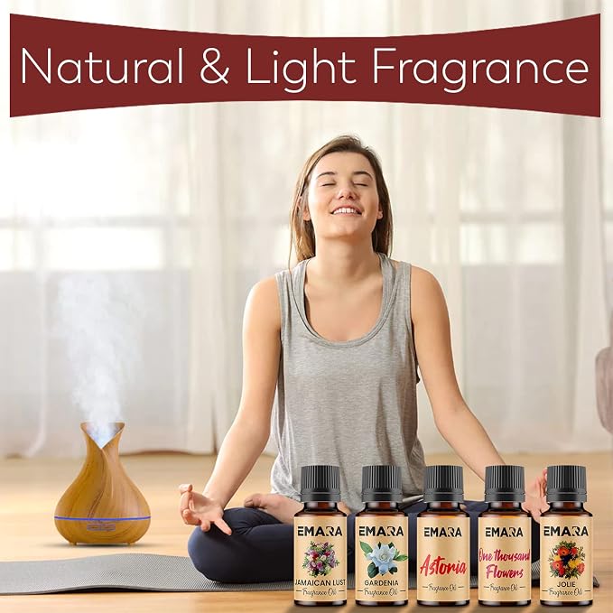 EMARA All Natural Floral Astoria Essential Oil for Diffusers, Skin Care, Aromatherapy Fragrance Oil, Organic Therapeutic Grade 15 mL (1/2 fl oz)