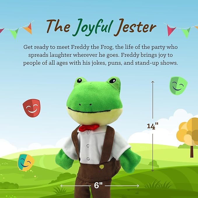 Sharewood Forest Friends Freddy The Frog Hand Puppet - Stuffed Animal for Toddlers, Kids, Teachers, Daycare & School - Perfect for Puppet Theatre and Creative Play