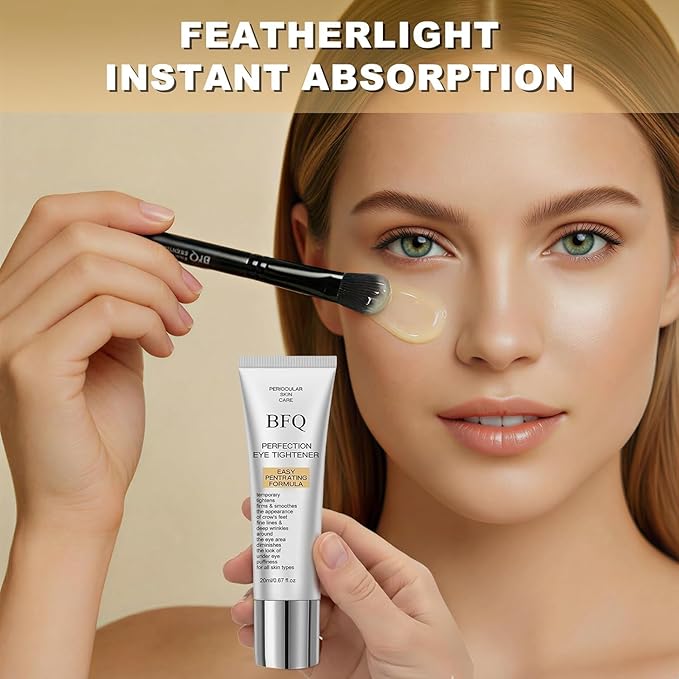 Instant Eye Tightening Cream - Targets Fine Lines & Wrinkles, with Applicator Brush, Firming Formula for Mature Skin
