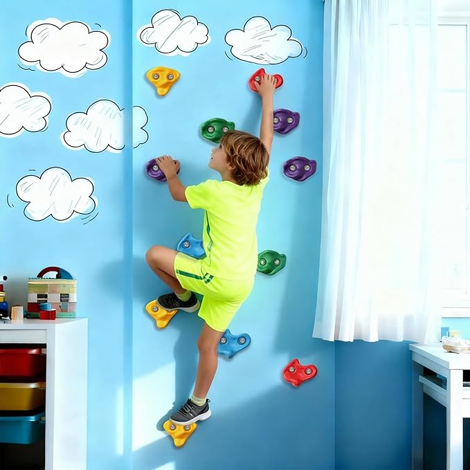 20 PCS Large Rock Climbing Holds for Kids, Large Climbing Holds Adult Rock Wall Holds Climbing Rock Wall Grips for Indoor and Outdoor Playground Play Set with Hardware