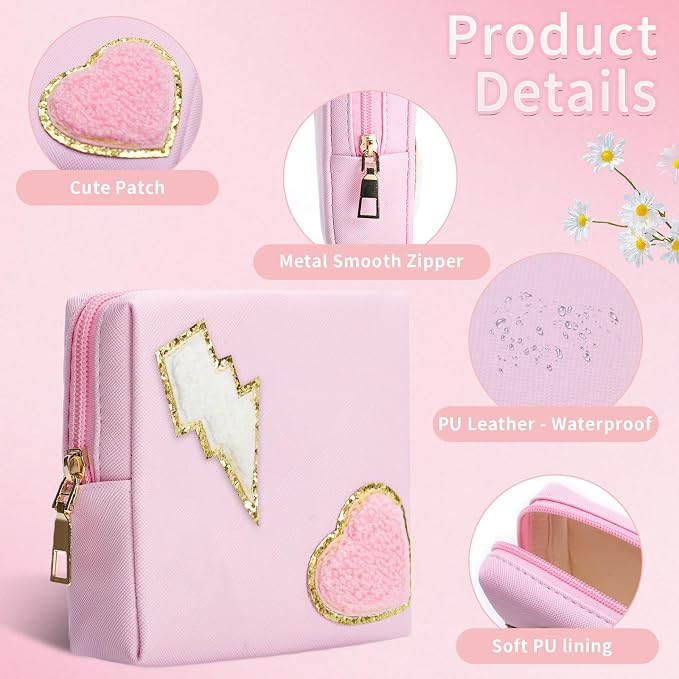 Period Bag for women Girls | PU Leather Sanitary Napkin Storage Bag | Cute Pads Bags for Period | Discreet Menstrual Pouch for Pads, Tampons, Menstrual Cups | Perfect for Travel & Daily Use