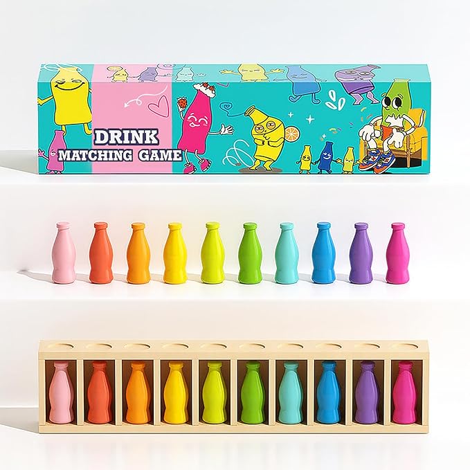 Bottle Color Match Game, Fun Family Board Game for Kids 8-12, 2-4 Player Bottle Collision Game for Kids and Adults, Perfect for Travel Camping Holidays Party Night