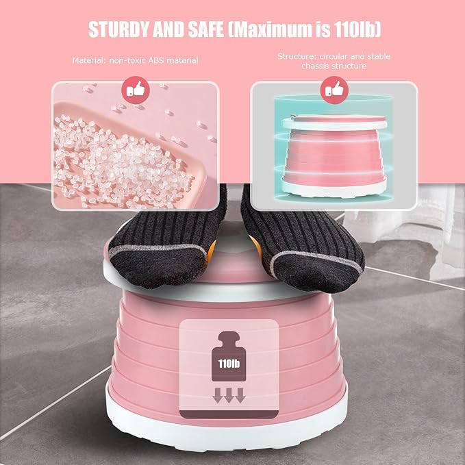 Portable Potty for Toddler Travel Foldable Potty Seat for Toddler Training Toilet for Kids Boys Girls Car Potty On The Go Potty Travel Potty Chair for Camping Park Indoor/Outdoor -105PCS Cleaning Bags