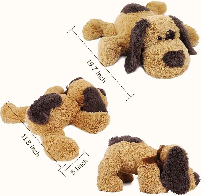 Floppy Stuffed Dog Puppy Plush Toy, Huggable Beagle Labrador Retriever Stuffed Animal Dogs for Kids Girls Boys Baby Birthday Gift, 20 inch, Brown