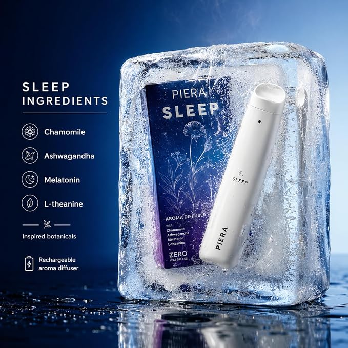 PIERA Botanical Aroma Diffuser Set, Plant-Based Botanical Scent, Non-Electronic Personal Fragrance Accessory, Detox, Sleep & Energy, 3 Sticks, 1 Pack (1, Sleep) (1, Sleep)