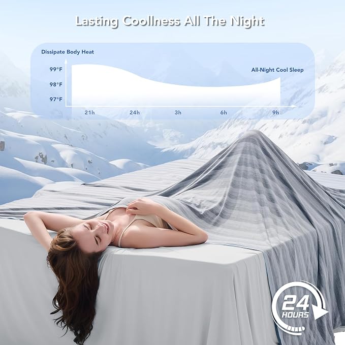 Cooling Blanket 100"x90" Summer Cooling Blanket for Hot Sleepers | Cold Summer Bed Blanket Keeps Cool for Night Sweats, Soft Lightweight Breathable Sofa Blankets for Kid Adults