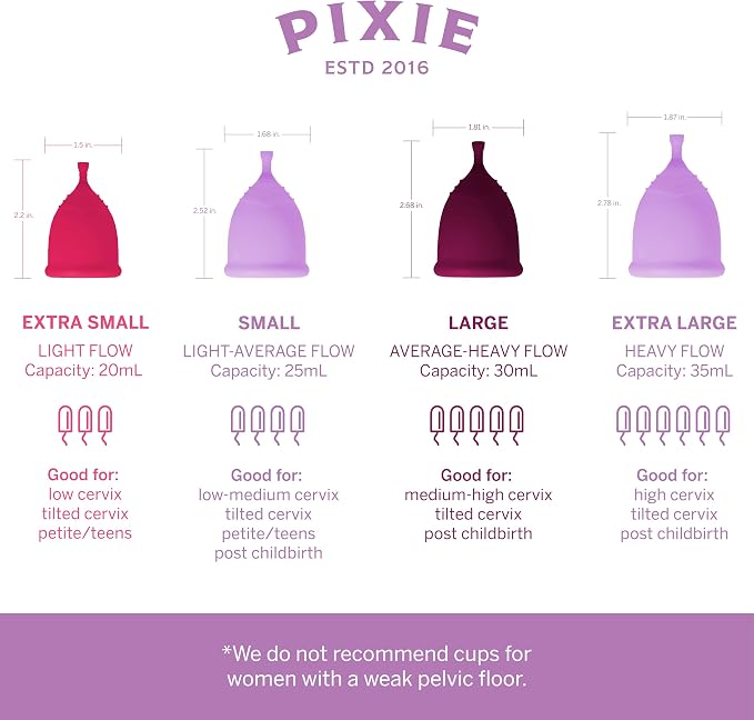 Pixie Soft Menstrual Cup - Ranked 1 for Most Comfortable Reusable Period Cup - Buy One We Give One - Includes Ebook Guide, Cleaning Wipes, Lube, & Storage Bag - Tampon and Pad Alternative