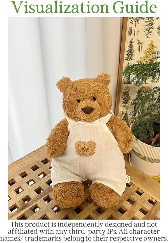 18''/47-50cm Teddybear Clothes Plush Animal Overalls Bandana Set - Baby-Inspired Design for Premium 16.5''-18'' bumblybear Huge Bartholomew Bear(No Doll)
