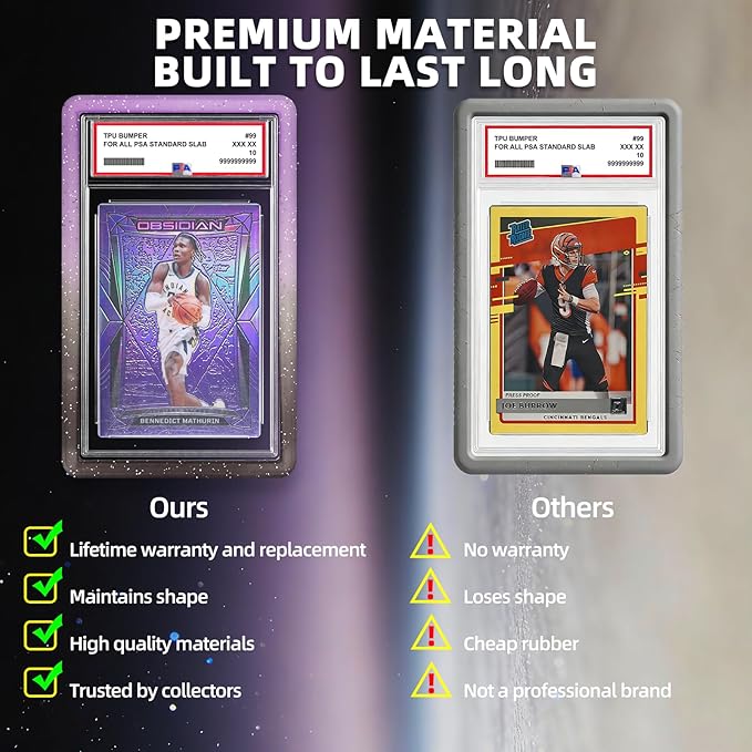 NAKIS Slab Guard for PSA Graded Cards, 1 Pack TPU Slab Protector Graded Bumper Guard for PSA Graded Card Only, Gradient Color Glitter Limited Edition, COLOR9