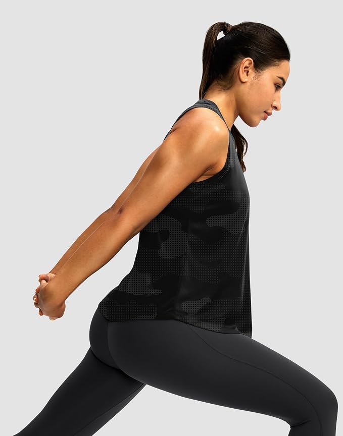 Women's Workout Tops Racerback Athletic Tank Tops Sleeveless Loose Fit Yoga Running Gym Shirts for Women