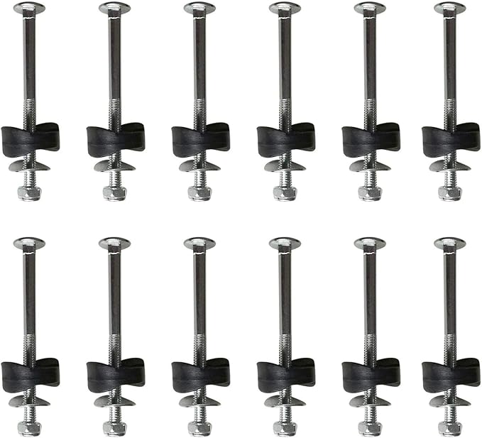 PXRJE 12 Pieces Trampoline Enclosure Pole Gap Spacers,Galvanized Steel Trampoline Screws,Jumping Bed Carriage Screw,Trampoline Stability Tool Set(Size:12PCS)