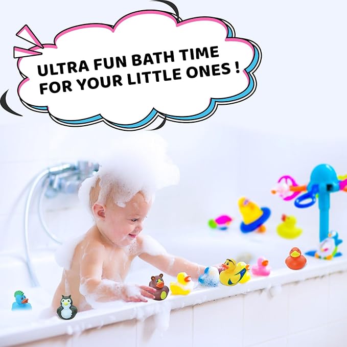 120 Pack Rubber Ducks for Jeeps 2.3 Inch Jeeps Ducks for Ducking Assortment Rubber Duckies Bulk Floater for Toddlers Bath Toys Party Favors Summer Beach Pool Activity