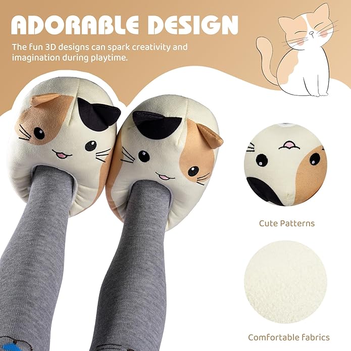 IceUnicorn Toddler Slippers Kids Cute Funny Animal House Shoes Girls Boys Christmas Fluffy Bedroom Indoor Slipper, Cat, Bunny, Unicorn, Axolotl, Fox