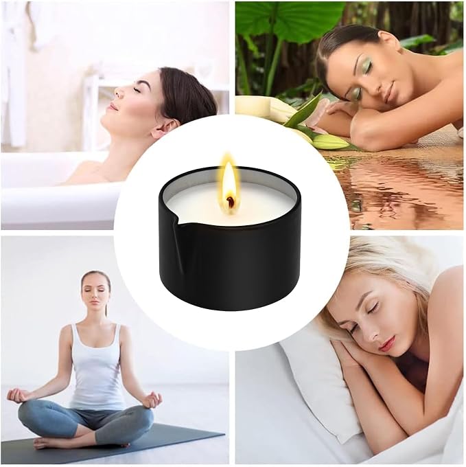 3 Pack Low Temperature Massage Candle & Lotion Candle Set, Soy Wax with Jojoba & Shea Butter, Melts into Moisturizing Skin Oil for Home Spa & Relaxation, 2.35 oz - 3 Scents