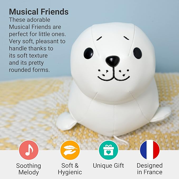 Little Big Friends Musical Baby Toy – Soft Plush Pull-String Cord Classical Toy for Baby & Toddlers | Soothing Stuffed Cuddly Animal Gift | Elliot The Seal