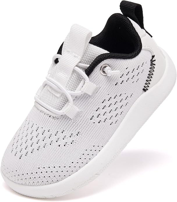 MORENDL Wide Toddler Shoes Baby Walking Shoes Girls Boys Zero Drop Minimalist Sneakers Slip On Tennis Shoe Breathable Naturally Flexible