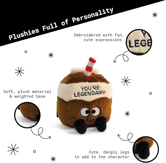 Milk Carton Plushie - You're Legendairy Punny Milk Plush, Funny Food Plushie Gift for Kids