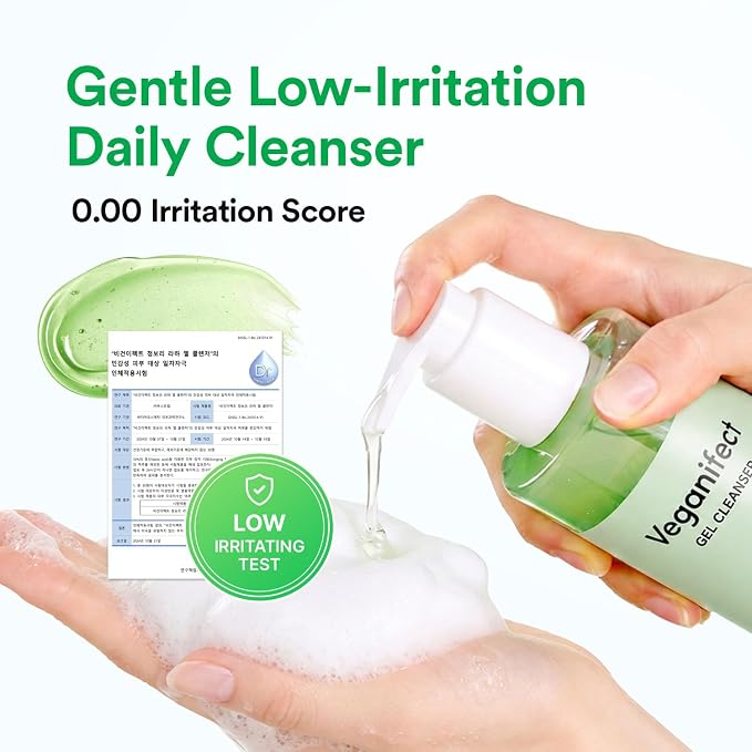 VEGANIFECT LHA Gel to Foam Cleanser, Low pH Gentle Daily Face Wash, Mild Pore Care & Hydrating Cleanser for Smooth, Balanced Skin, Korean Skincare 205ml/6.93 fl oz