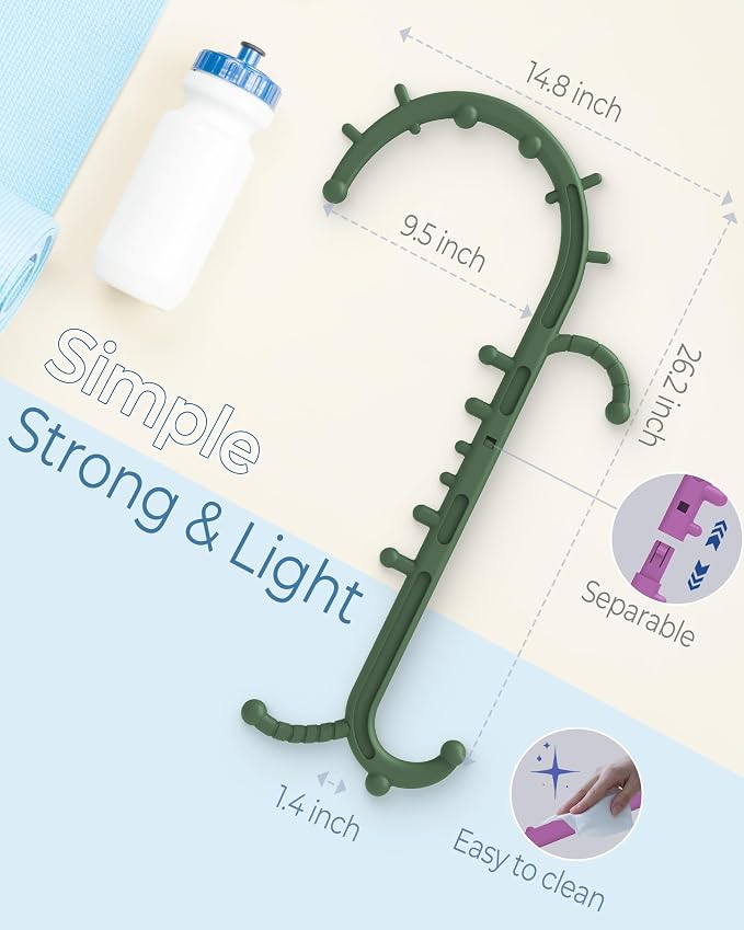Back and Neck Massager for Pain Relief Deep Tissue, Upgraded Full Body Trigger Point Cane Massage Tools, Therapy Massage Stick Pressure Point Hook, Muscle Knot Remover Tool (Green)