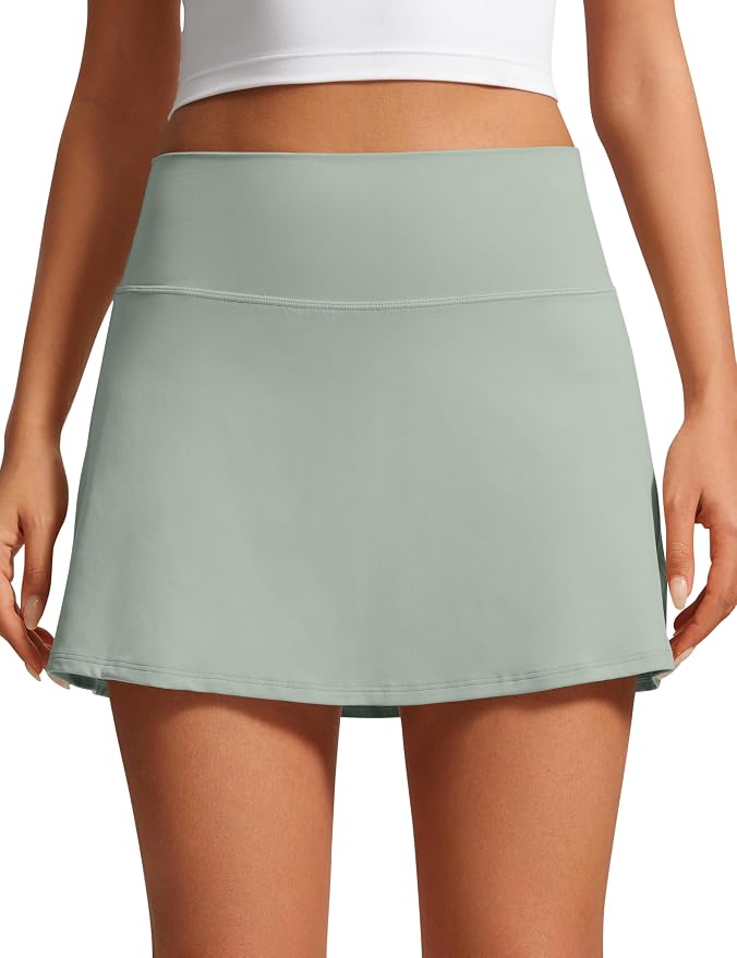 CRZ YOGA Butterluxe High Waisted Tennis Skirts | Built-in Shorts with Pockets, Extremely Soft, Casual, A Line, Stretchy, Mini, Skort for Women