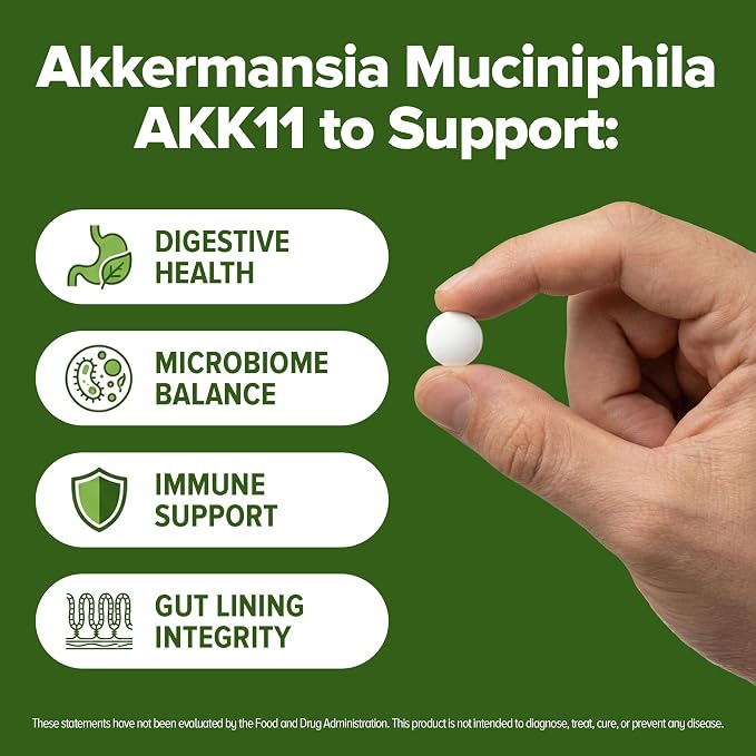 Akkermansia Municiphila Probiotic 240 Tablets (4 Month Supply) - 100 Million AFU Researched Strain AKK11 - Supports Digestive Health & Gut Lining - GMP Certified (240, Akkermansia Municiphila)