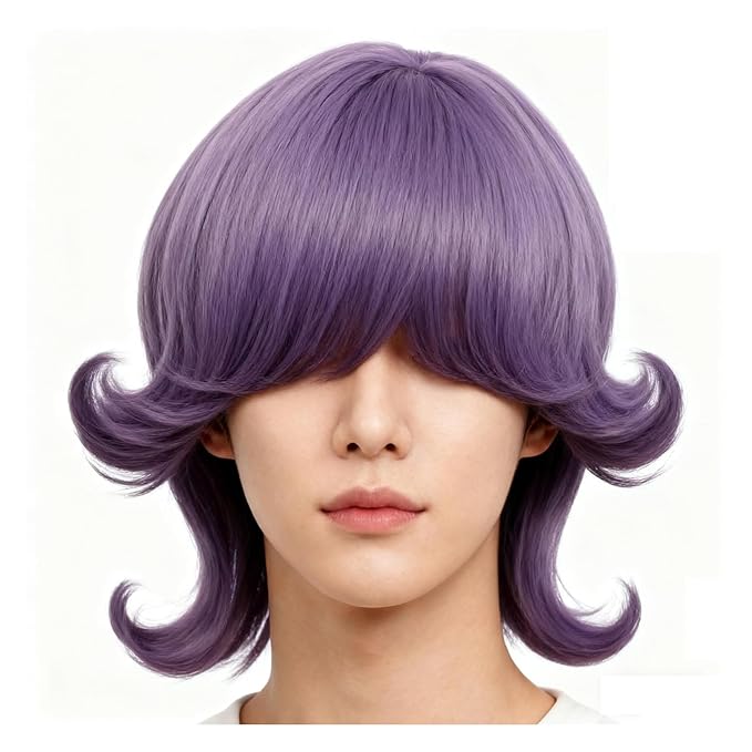 Men Mystery Saja Costume Wig Anime Demon Boys Cosplay Props Halloween Party Outfit Accessories Merch Purple