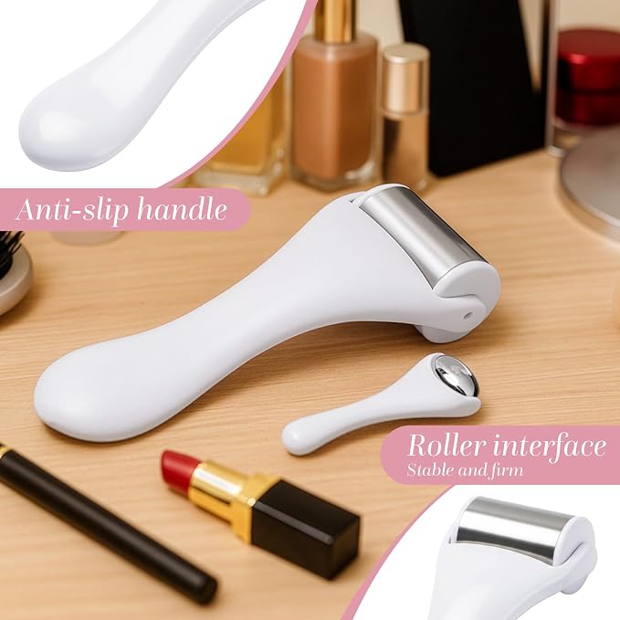 Tondiamo 2 Pcs Muscle Roller Gift Fascia Stick Cellulite Face Muscle Body Massage Roller Massage Tool for Relief Neck Arm Back Leg Body Deep Release(White,Metal)