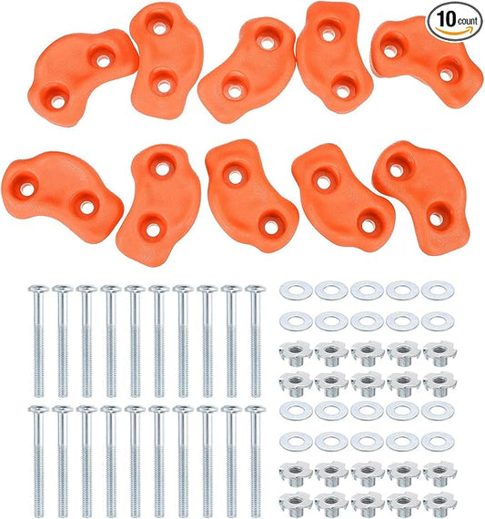 PATIKIL Climbing Rock Wall Grips Play Set Climber Attachments with Double Hole for Playground Accessory Indoor Outdoor