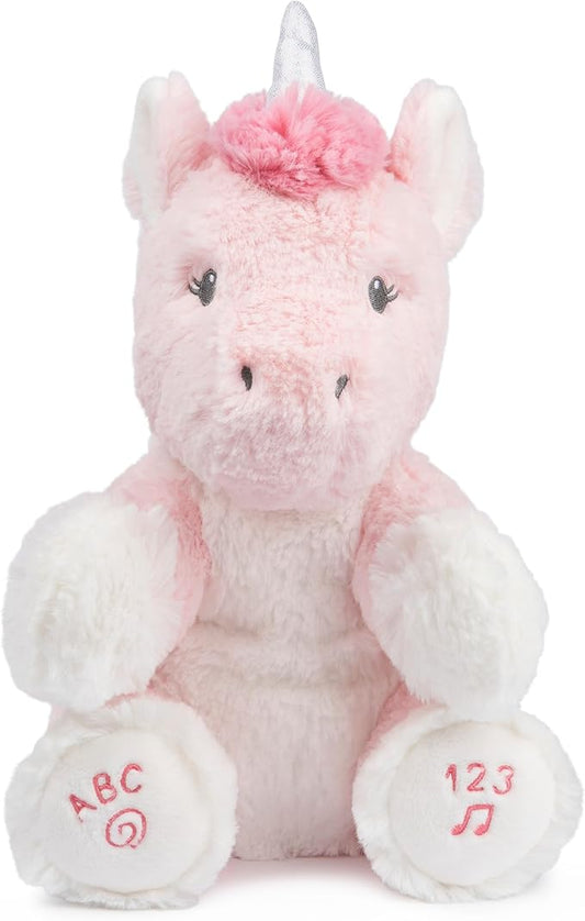 GUND Baby Alora The Unicorn Animated Plush, Singing Stuffed Animal Sensory Toy, Sings ABC Song and 123 Counting Song, Pink, 11”