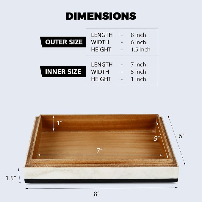 Handicrafts Home Slim Decorative Storage Box with Lid – Black White Modern Remote Control Box, Decorative Desk Organizer, Shelf Storage Box for Living Room Decor – Mono Court 8 x 6 x 1.5