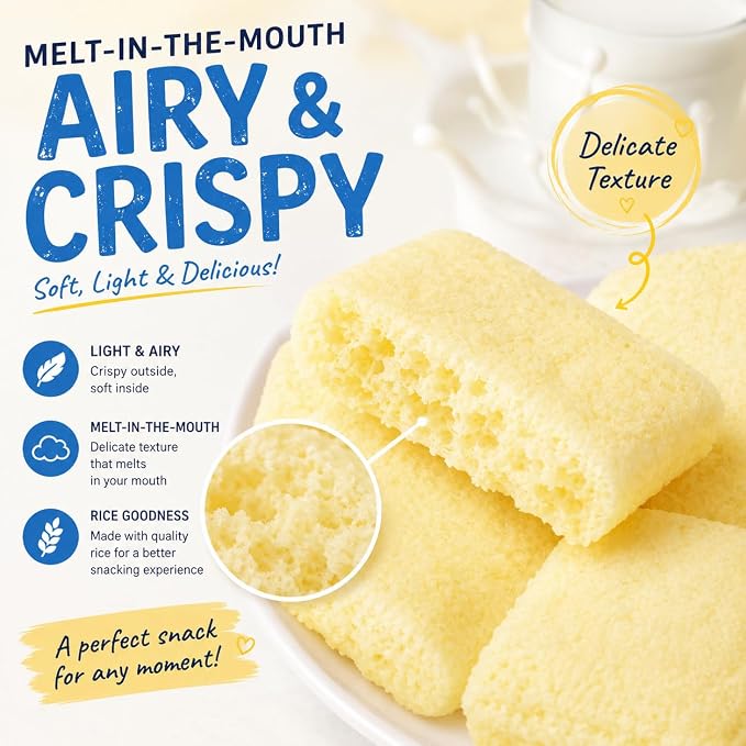 Milk Classic Korean Rice Snack Variety Pack, Banana & Milk Flavor, Non-Fried Crispy Puff Snack, Individually Wrapped Soft Rice Treats, Light Sweet Snack, 8.53oz Each (2 Pack)