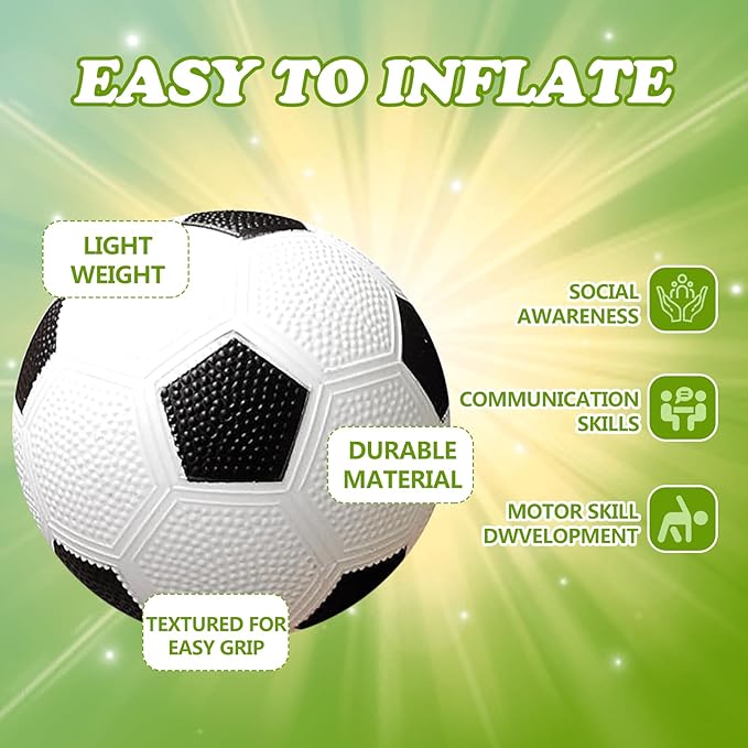 Hymaz 4PCS Sports Balls for Kids Toddlers, Playground Balls with Pump Includes Rugby Football Soccer Basketball Tennis Ball, Throwing Kickballs Toys Stocking Stuffers Birthday Gift for Boys Girls
