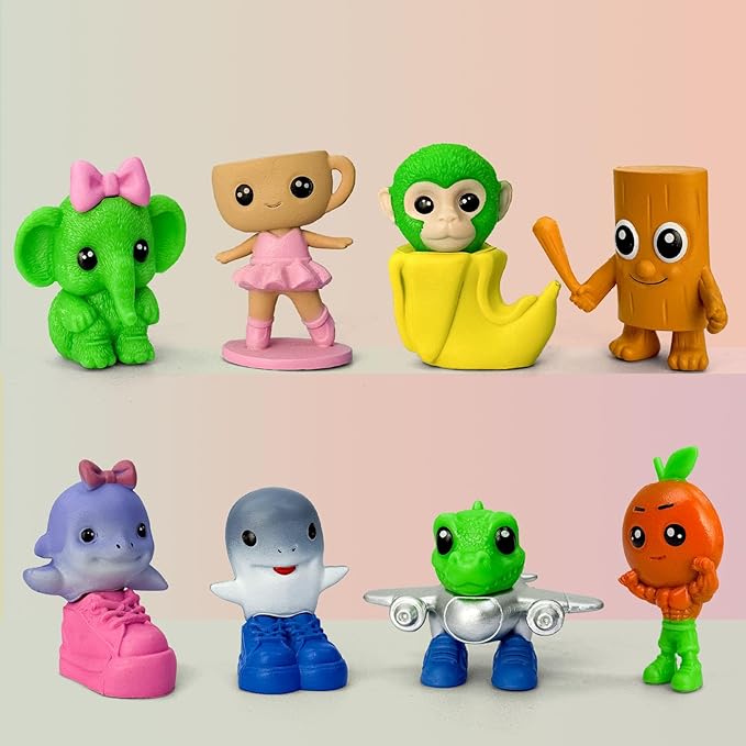 8Pcs Italian Brainrot Action Figures,Tralalero Travala Toy Set Tralalero Travala,Tung Tung Tung Sahur, Brr Brr Patapim - Brainrot fidget Toys,Decorations Gifts for Office Room Figurine Decor (8PCS-D)