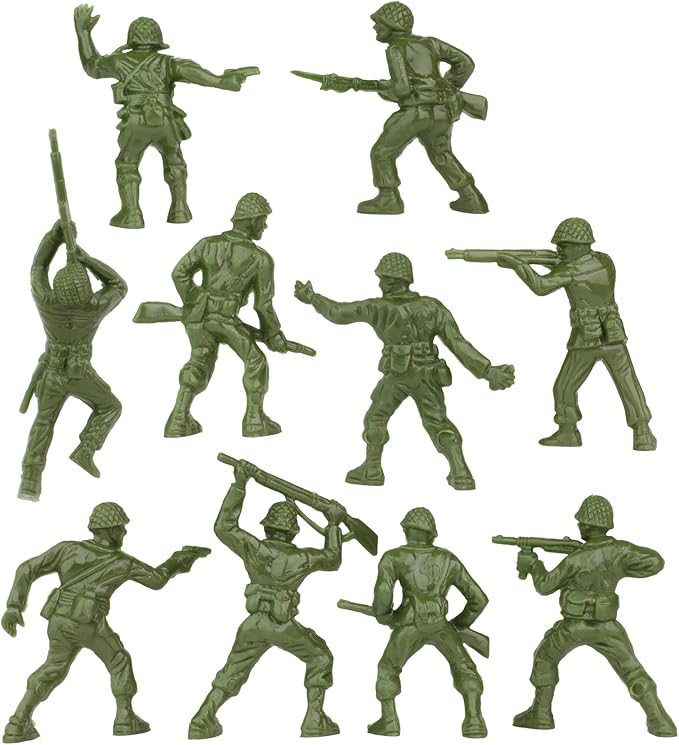 BMC Classic OD Green Plastic Army Men - 40pc WW2 Soldier Figures - Made in USA