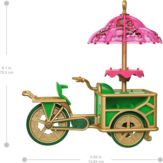 Mattel Universal Pictures’ Wicked Emerald City Dessert Cart Toy with Cart & Elphaba Small Doll & 7 Accessories, Inspired by The Movie