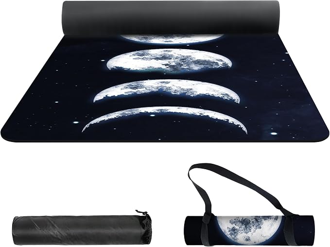 nuveti Yoga Mat Print Extra Thick TPE Non Slip Fitness Exercise Mat with Carrying Bag,72"x24" Extra Thick 6MM Exercise & Workout Mat for Yoga, Pilates Fitness and Floor Exercises