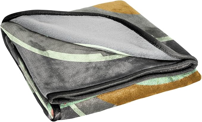 Jay Franco Plush Throw Blanket – 46" x 60" Inches Kids Hero Soft & Cozy Fleece Throw for Bedroom & Couch Décor, Official Licensed Product, Gray - Mandalorian