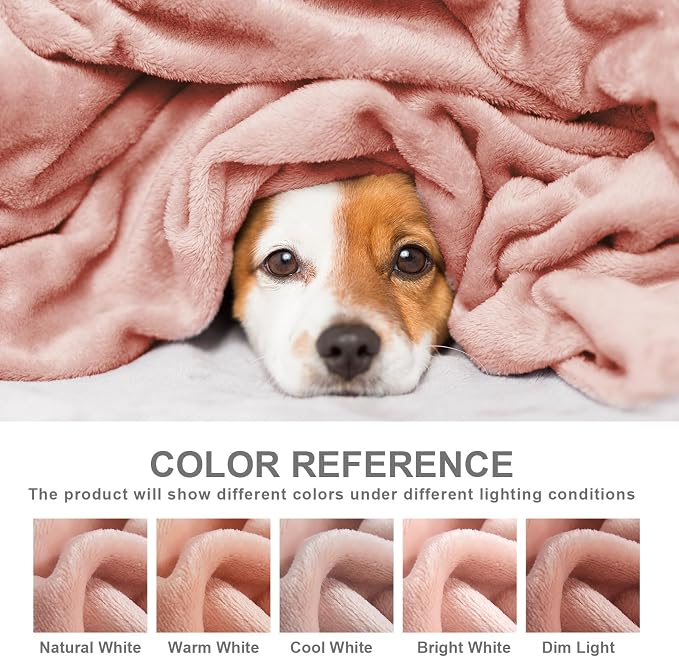 Hansleep King Dusty Pink Fleece Blanket, Soft Flannel Bed Blanket | Fuzzy Cozy Blanket 90x108 Inches, Multi-use for Bed, Sofa, Couch, Travel, Camping, All Season Warm Lightweight Cover