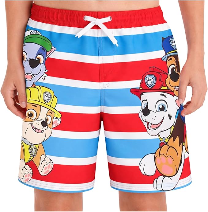 Nickelodeon Boys Swim Trunks - Paw Patrol TMNT Quick Dry Graphic Boys Swim Shorts for Toddler and Little Boy
