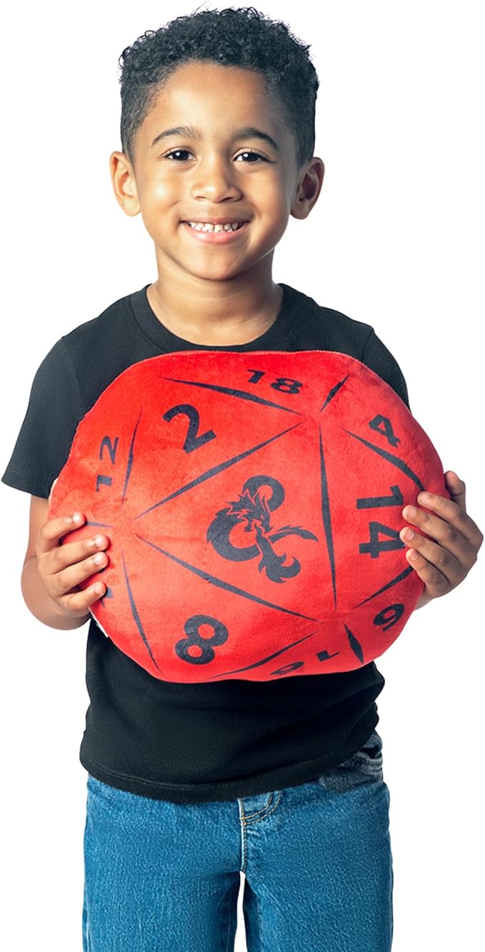 Northwest Dungeons & Dragons D20 Die Cloud Pillow 12" – RPG Plush Stuffed Toy, Geeky Room Decor for Kids & Adults, Gift for D&D Fans