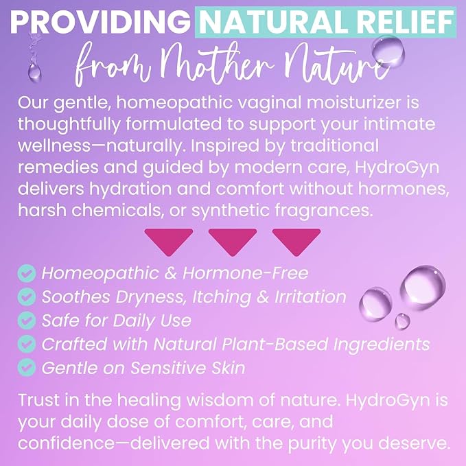 Hydro GYN Vaginal Moisturizer | Long-Lasting Dryness & Discomfort Relief | Estrogen & Hormone Free | 10 Pre-Filled Applicators I Pre and Post Menopausal + Feminine Wash