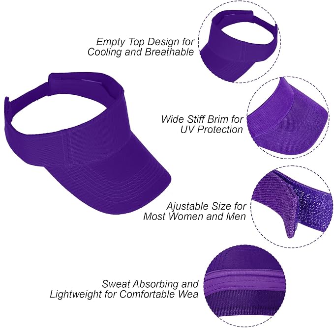 Topbuti Sports Sun Visor Hats for Women Men Adjustable Cotton Beach Baseball Tennis Golf Hat Caps UV Protection Visors