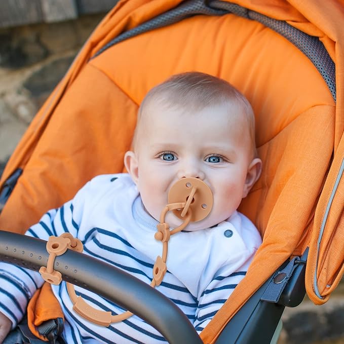 3 Pack Toy Safety Straps, Stretchable Silicone Pacifier Chains, Adjustable Baby Bottle Toy Teethers Harness Strollers Straps for High Chair, Cribs, Car Seat, Shopping Trolley, Christmas Gift