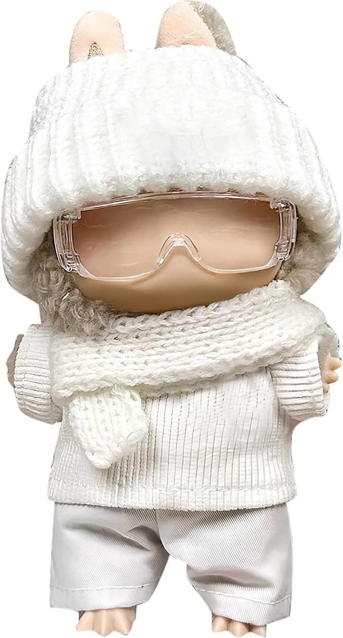 Clothes Fit for 17CM Doll, Fashion Doll Clothes Outfit Set Cute Theme Designer Toys Dress Accessories for Collector Fans Display (White Goggles)