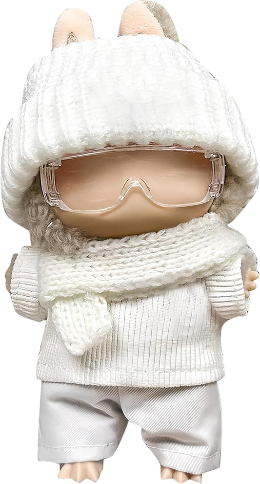 Clothes Fit for 17CM Doll, Fashion Doll Clothes Outfit Set Cute Theme Designer Toys Dress Accessories for Collector Fans Display (White Goggles)