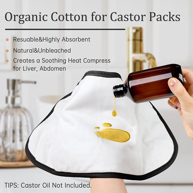 2 Pack Castor Oil Pack Wrap(Oil are Not Include), Flowers
